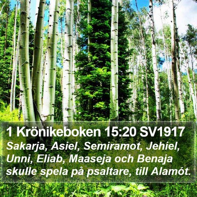1 Krönikeboken 15:20 SV1917 Bible Verse Image