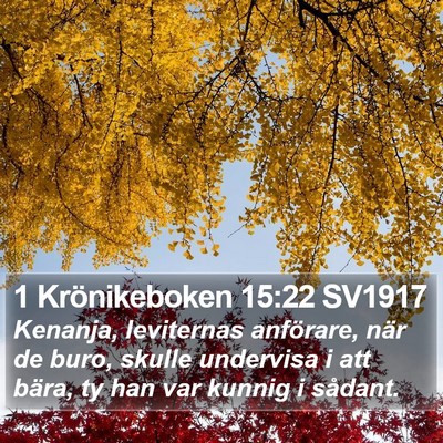 1 Krönikeboken 15:22 SV1917 Bible Verse Image