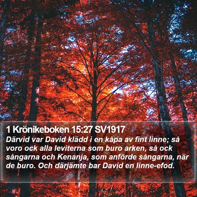 1 Krönikeboken 15:27 SV1917 Bible Verse Image