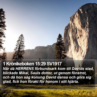 1 Krönikeboken 15:29 SV1917 Bible Verse Image