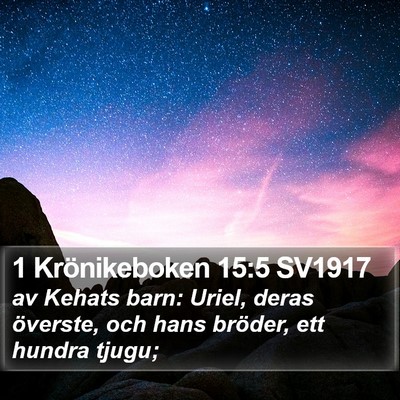 1 Krönikeboken 15:5 SV1917 Bible Verse Image