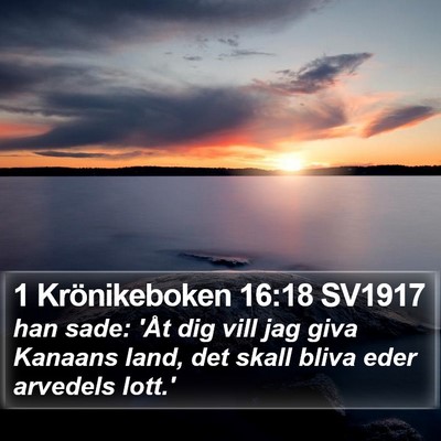 1 Krönikeboken 16:18 SV1917 Bible Verse Image