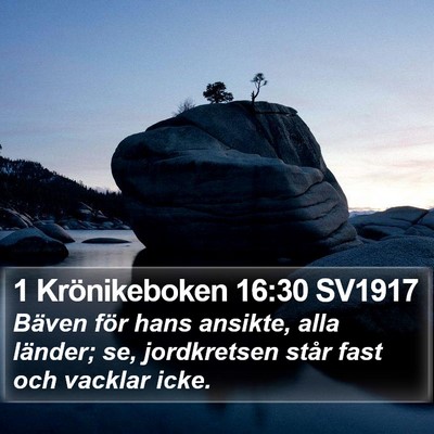 1 Krönikeboken 16:30 SV1917 Bible Verse Image