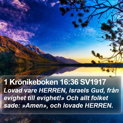 1 Krönikeboken 16:36 SV1917 Bible Verse Image