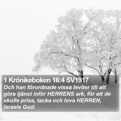1 Krönikeboken 16:4 SV1917 Bible Verse Image