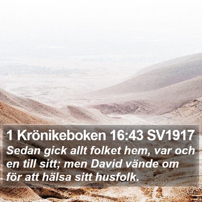 1 Krönikeboken 16:43 SV1917 Bible Verse Image