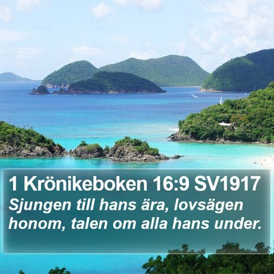 1 Krönikeboken 16:9 SV1917 Bible Verse Image