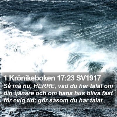 1 Krönikeboken 17:23 SV1917 Bible Verse Image