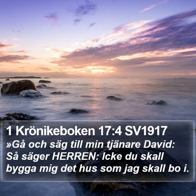 1 Krönikeboken 17:4 SV1917 Bible Verse Image
