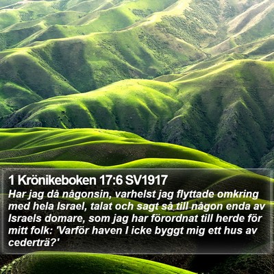 1 Krönikeboken 17:6 SV1917 Bible Verse Image