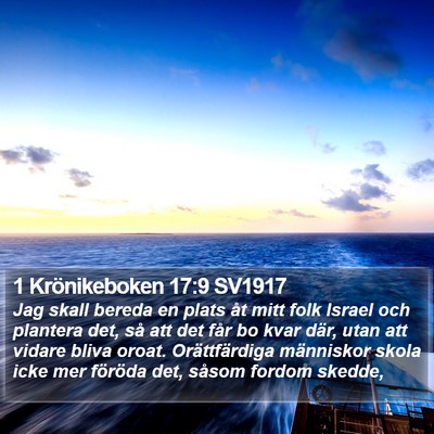 1 Krönikeboken 17:9 SV1917 Bible Verse Image