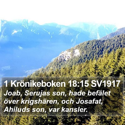 1 Krönikeboken 18:15 SV1917 Bible Verse Image