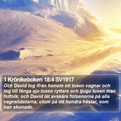 1 Krönikeboken 18:4 SV1917 Bible Verse Image