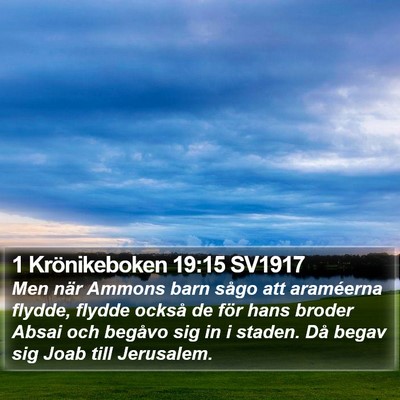 1 Krönikeboken 19:15 SV1917 Bible Verse Image