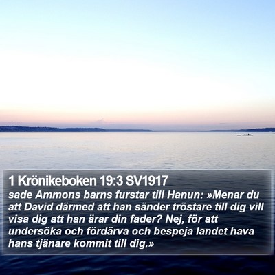 1 Krönikeboken 19:3 SV1917 Bible Verse Image