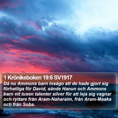 1 Krönikeboken 19:6 SV1917 Bible Verse Image