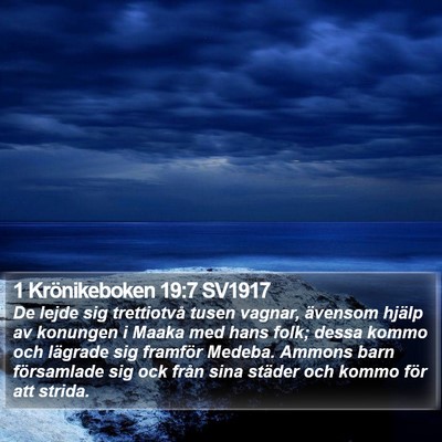 1 Krönikeboken 19:7 SV1917 Bible Verse Image