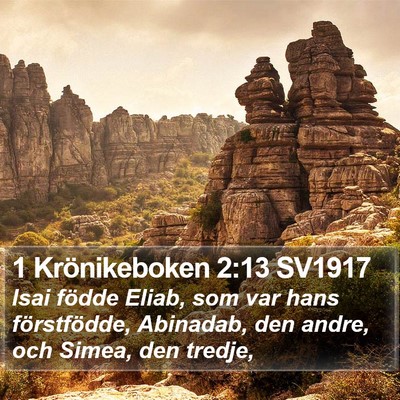 1 Krönikeboken 2:13 SV1917 Bible Verse Image