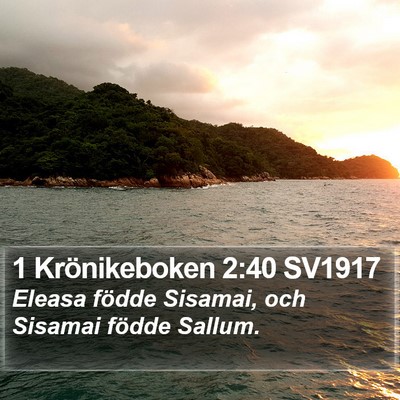 1 Krönikeboken 2:40 SV1917 Bible Verse Image