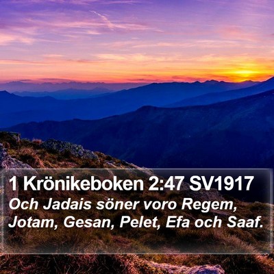 1 Krönikeboken 2:47 SV1917 Bible Verse Image