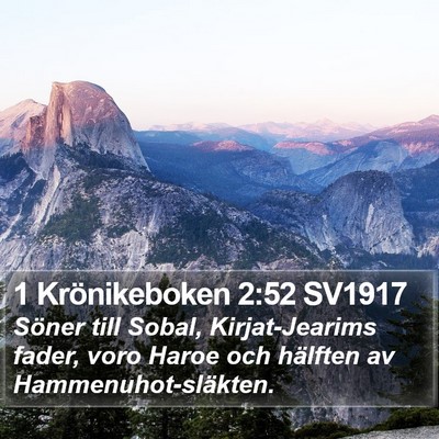 1 Krönikeboken 2:52 SV1917 Bible Verse Image