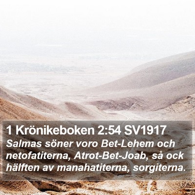 1 Krönikeboken 2:54 SV1917 Bible Verse Image
