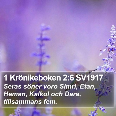 1 Krönikeboken 2:6 SV1917 Bible Verse Image