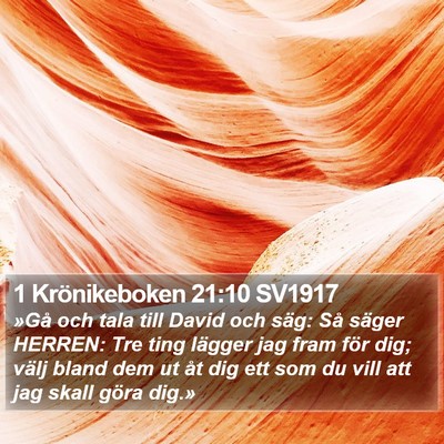 1 Krönikeboken 21:10 SV1917 Bible Verse Image