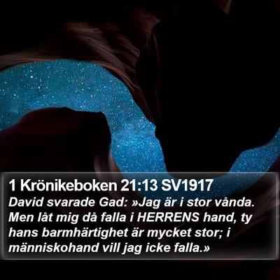 1 Krönikeboken 21:13 SV1917 Bible Verse Image