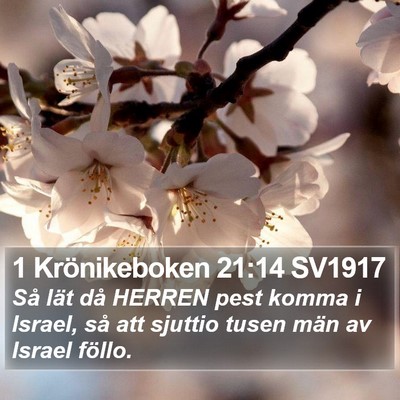 1 Krönikeboken 21:14 SV1917 Bible Verse Image