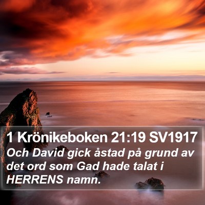 1 Krönikeboken 21:19 SV1917 Bible Verse Image