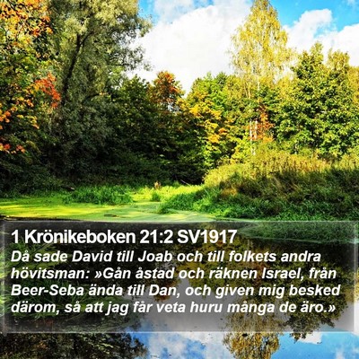 1 Krönikeboken 21:2 SV1917 Bible Verse Image