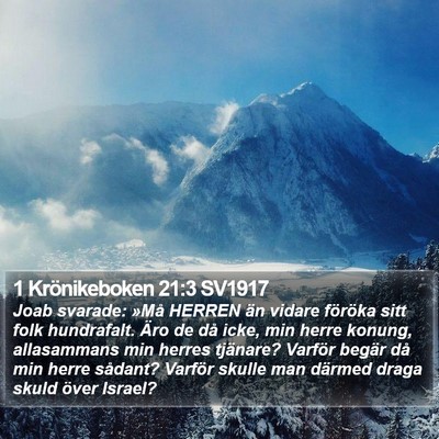 1 Krönikeboken 21:3 SV1917 Bible Verse Image