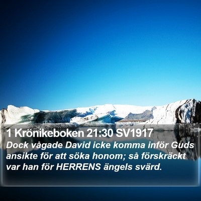 1 Krönikeboken 21:30 SV1917 Bible Verse Image