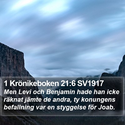 1 Krönikeboken 21:6 SV1917 Bible Verse Image