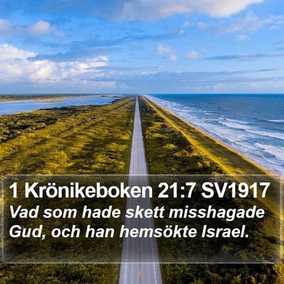 1 Krönikeboken 21:7 SV1917 Bible Verse Image