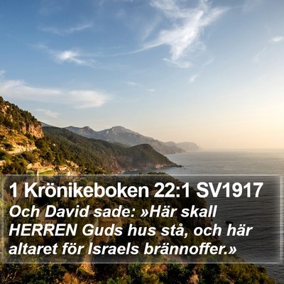 1 Krönikeboken 22:1 SV1917 Bible Verse Image