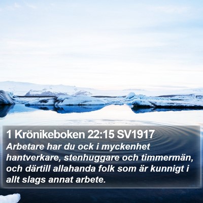 1 Krönikeboken 22:15 SV1917 Bible Verse Image