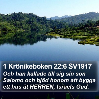 1 Krönikeboken 22:6 SV1917 Bible Verse Image