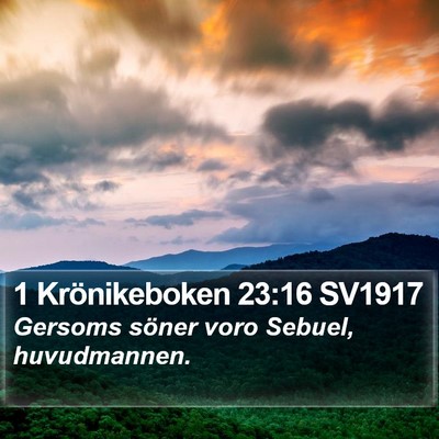1 Krönikeboken 23:16 SV1917 Bible Verse Image