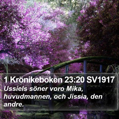 1 Krönikeboken 23:20 SV1917 Bible Verse Image