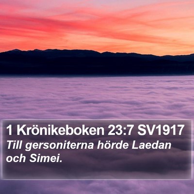 1 Krönikeboken 23:7 SV1917 Bible Verse Image