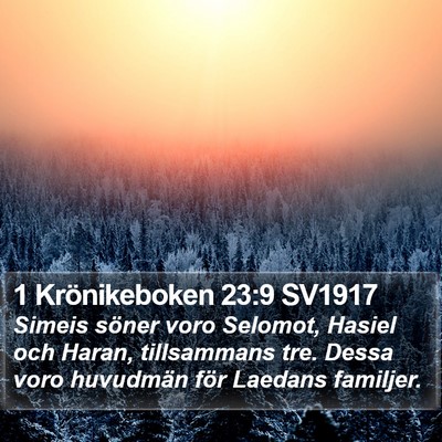 1 Krönikeboken 23:9 SV1917 Bible Verse Image