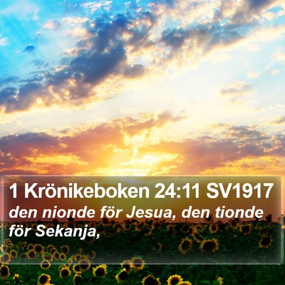 1 Krönikeboken 24:11 SV1917 Bible Verse Image