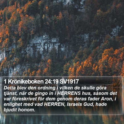 1 Krönikeboken 24:19 SV1917 Bible Verse Image