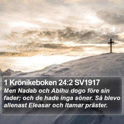 1 Krönikeboken 24:2 SV1917 Bible Verse Image