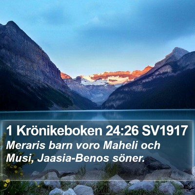 1 Krönikeboken 24:26 SV1917 Bible Verse Image