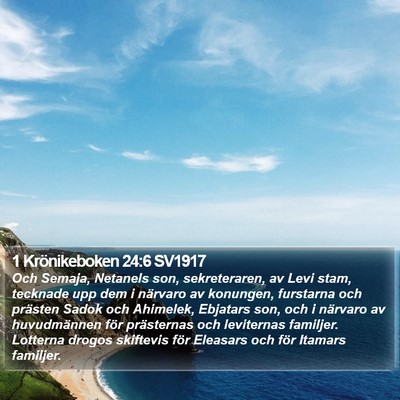 1 Krönikeboken 24:6 SV1917 Bible Verse Image