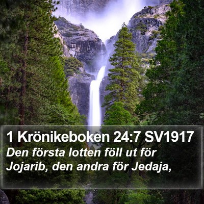 1 Krönikeboken 24:7 SV1917 Bible Verse Image