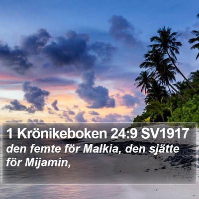 1 Krönikeboken 24:9 SV1917 Bible Verse Image